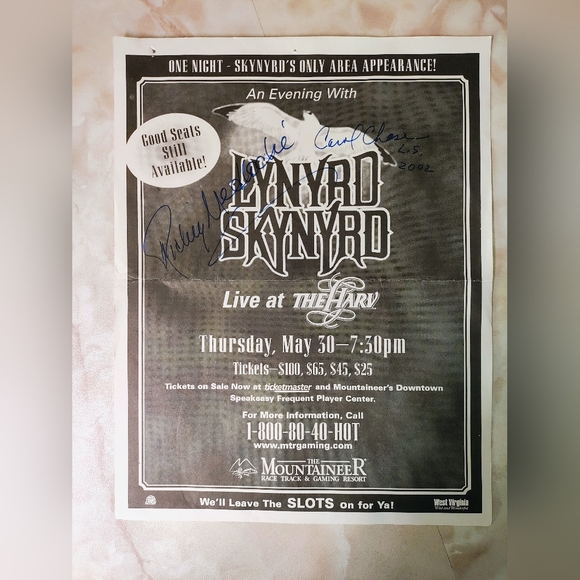 Autographed Lynyrd Skynyrd concert flyer. - Picture 2 of 3